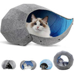 Cat Bed House Indoor Cat Toys Ball Interactive Soft Cute Shell Foldable Pet Toy Cat Tunnel Cave Tube Condo Fun Toy Bed for Kitty
