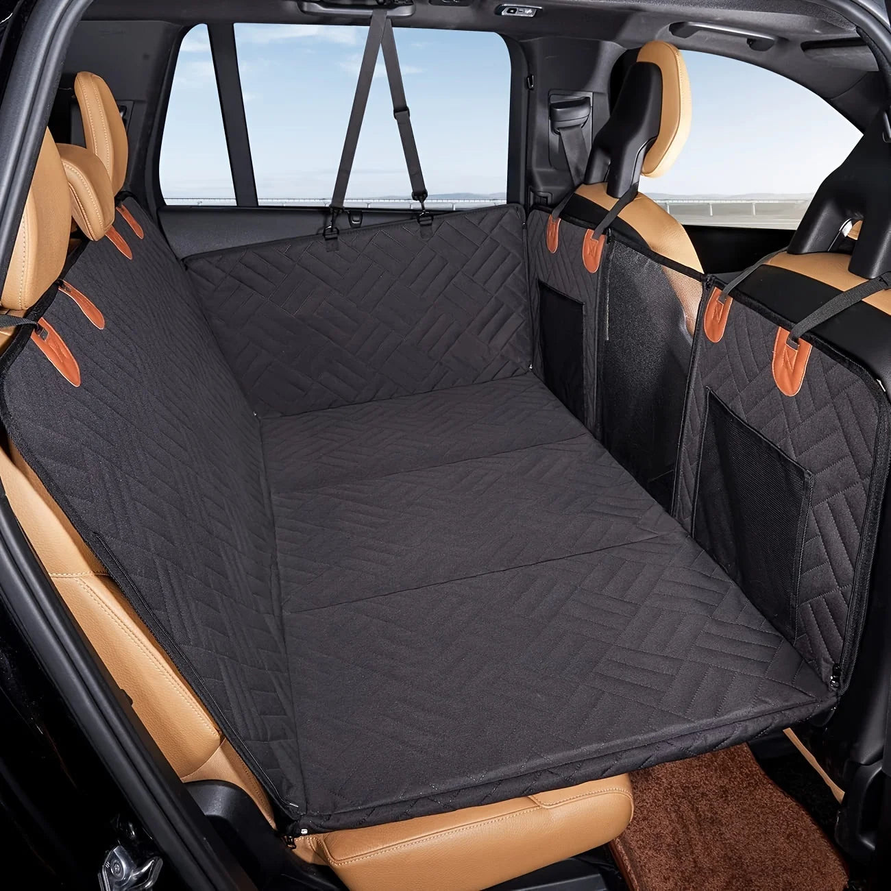 Heavy Duty Pet Car Seat Cover Car Travel Bed for Dogs Gray Car Seat Cushion for Dogs Dog Travel Hammock for Car Christmas Gift