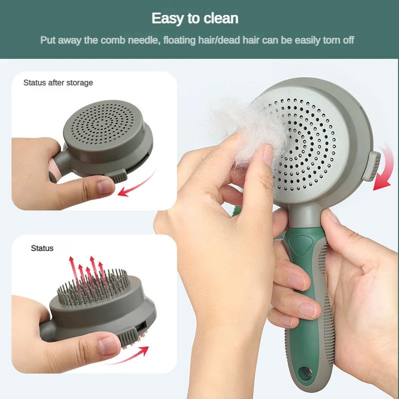 Pet Hair Removal Comb Dog Cat Comb Double-sided Bath Brush Hair Removal Massage Hair Removal Self-cleaning Comb Cat Products