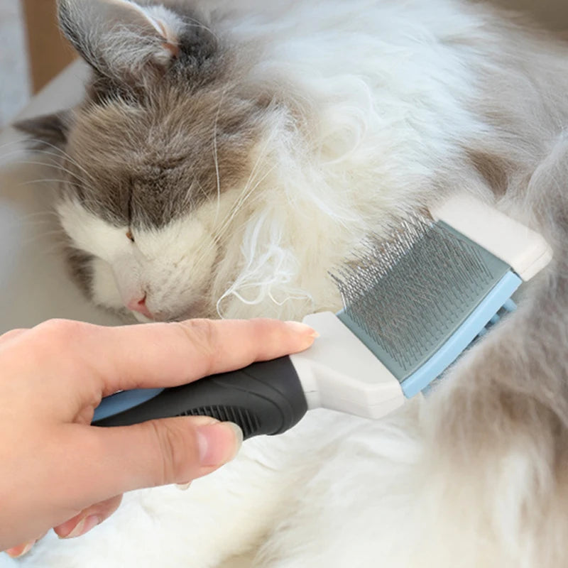 Double Sides Self Cleaning Dog Brush for Shedding Pet Grooming Comb Cat Brush Removes Loose Under Layers Knead Tangled Hair