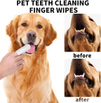 50pcs Soft Pet Teeth Cleaning Finger Wipes Remove Bad Breath and Plaque Tartar Disposable Dog and Cat Toothbrush Finger Wipes