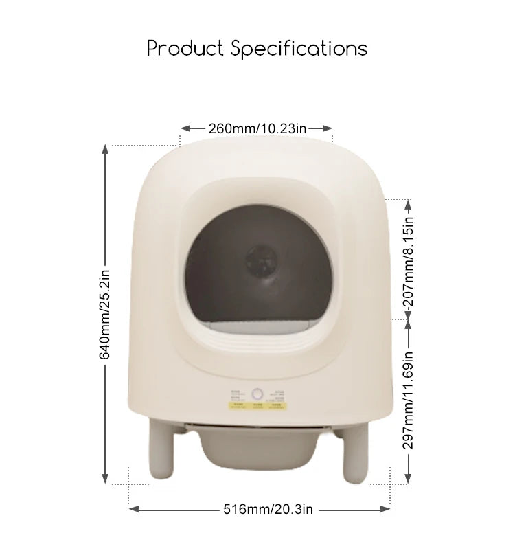 56L Petree Smart Cat Litter Box Automatic Cat Tray Pet Toilet APP Control Box Self-cleaning Pet Litter Box Cat Products