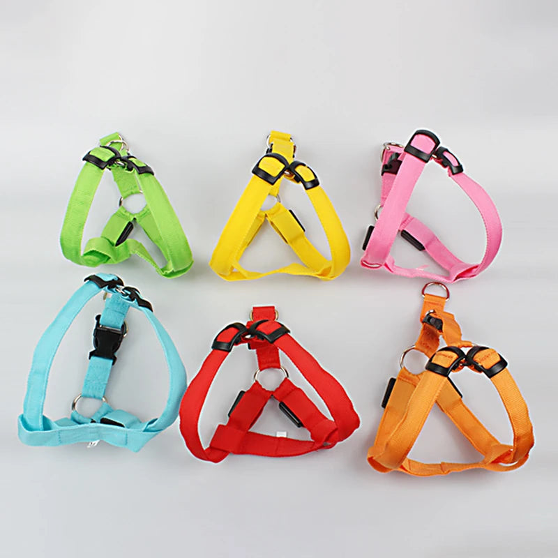 LED Reflective Dog Harness with Lights Nylon Button Battery Pet Safety Vest Adjustable Glowing Dog Harness