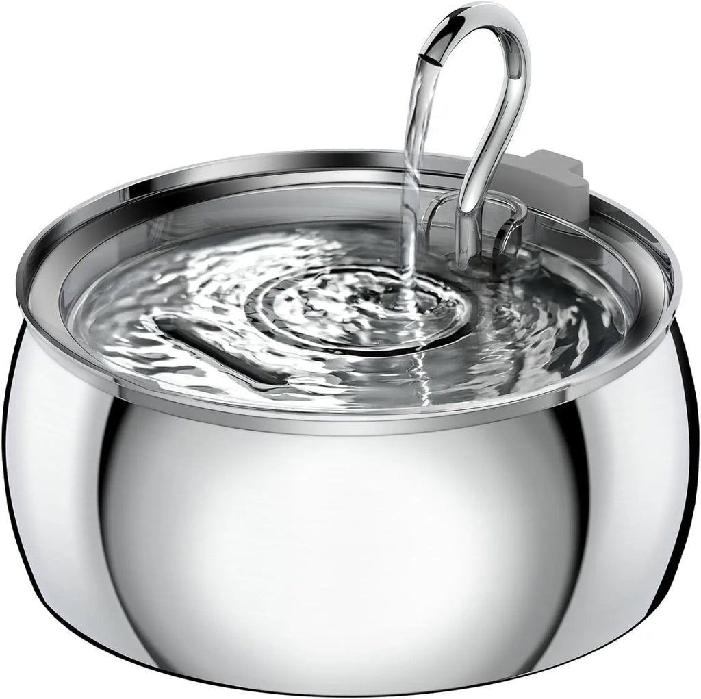 Ultra-Quiet 4.0L/1.1Gal Stainless Steel Cat Water Fountain with Automatic Indoor Pet Water Dispenser and Pump