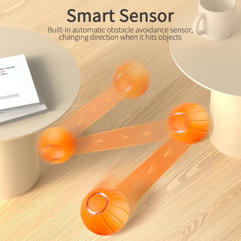 Smart LED Self-Moving Cat Toys Automatic Jumping Cat Ball Interactive Rolling Ball for Cats and Dogs Made of Durable Silicone