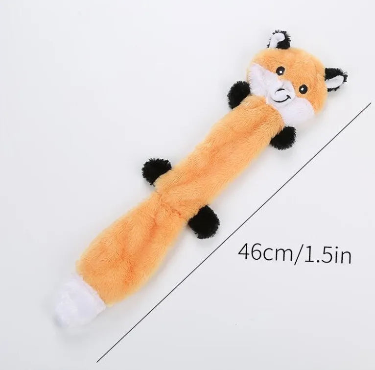 Durable Plush Dog Squeaky Toys Cute Cartoon Animals Chew Toys with Crinkle Sound for Small Puppies