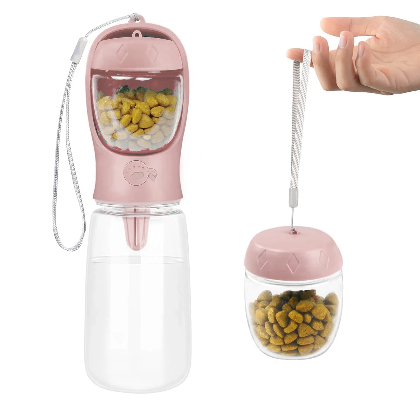 Dog Water Bottle Portable Travel Dog Water Dispenser with Food Container Puppy Drinking Bowl for Outdoor Dog Walking Hiking