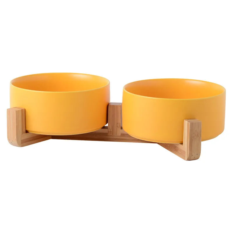 Ceramic Pet Bowl Cat Dogs Feeding Matted Elevated Dog Bowl Double Bowls Pet Food Water Feeder Wholesale Pet Manufacturer