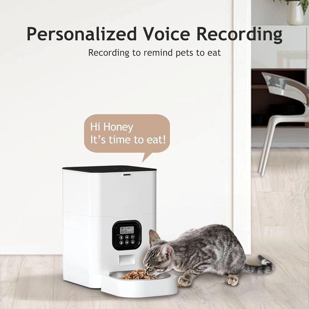 4L Automatic Dog Feeders Timed Button/APP Control Smart Pet Feeder for Cat Dogs with Voice Recorder Dog Dry Food Dispenser