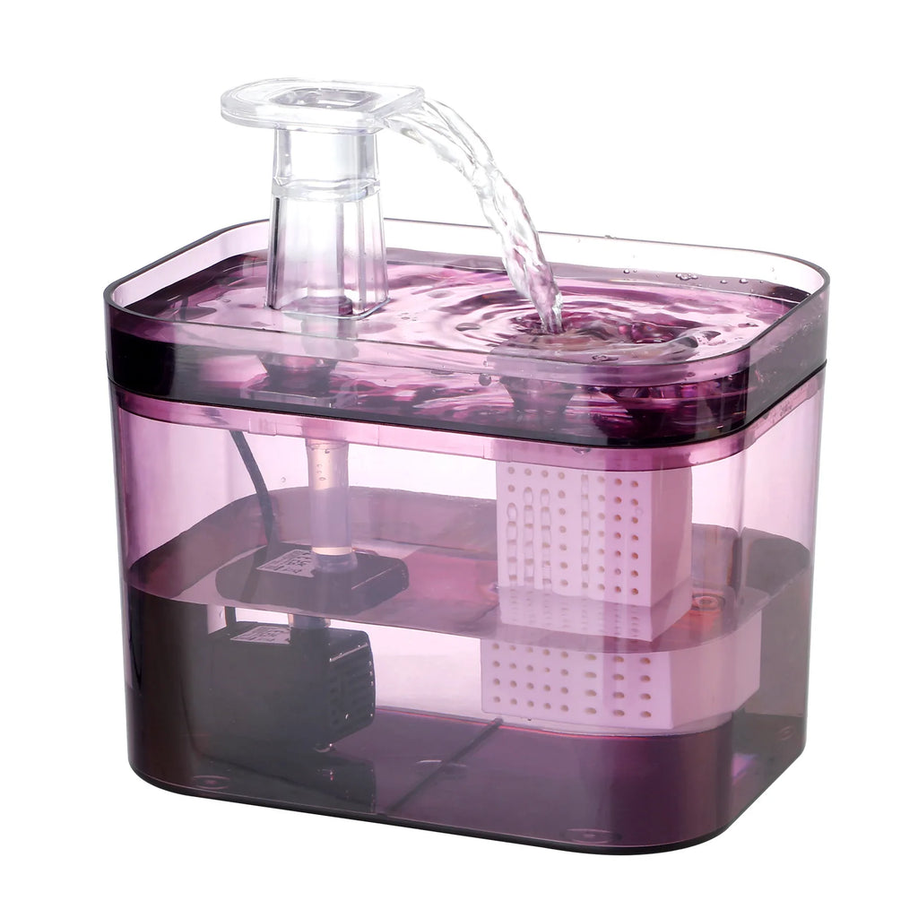 Custom 1.5L Automatic Pet Water Fountain for Cats & Dogs USB Quiet Cat Water Fountain Cat Drinking Fountain with Light