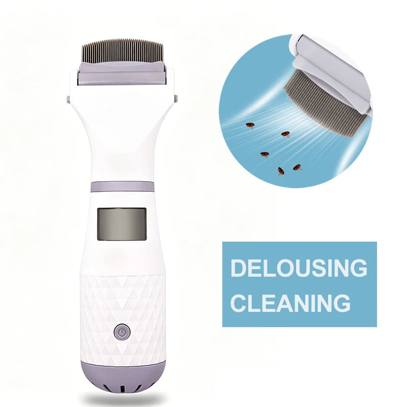 Electric Pet Flea Lice Cleaner Comb Dog Flea Vacuum Comb Pet Self Cleaning Slicker Brush Custom LOGO Dog Cleaning Dog Brush