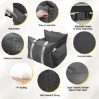 Waterproof Eco-Friendly Modern Dog Car Seat Travel Dog Bed Nest for Small Medium Dogs Puppy Detachable and Washable Pet Supplies
