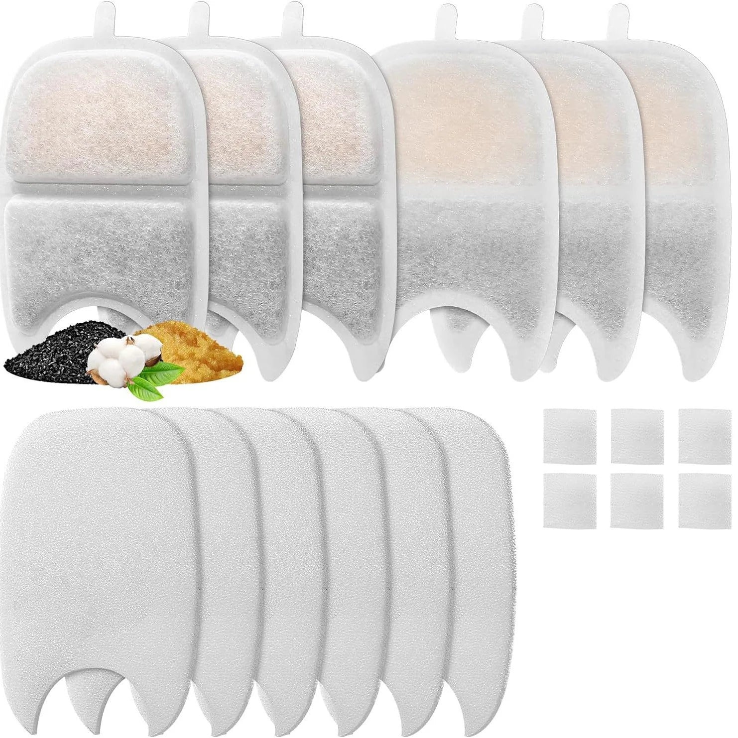 6 Pack Filters Sponges Replacement Pet Water Fountain Filter for 4L Wireless Stainless Steel Cat Drinking Pet Water Dispenser