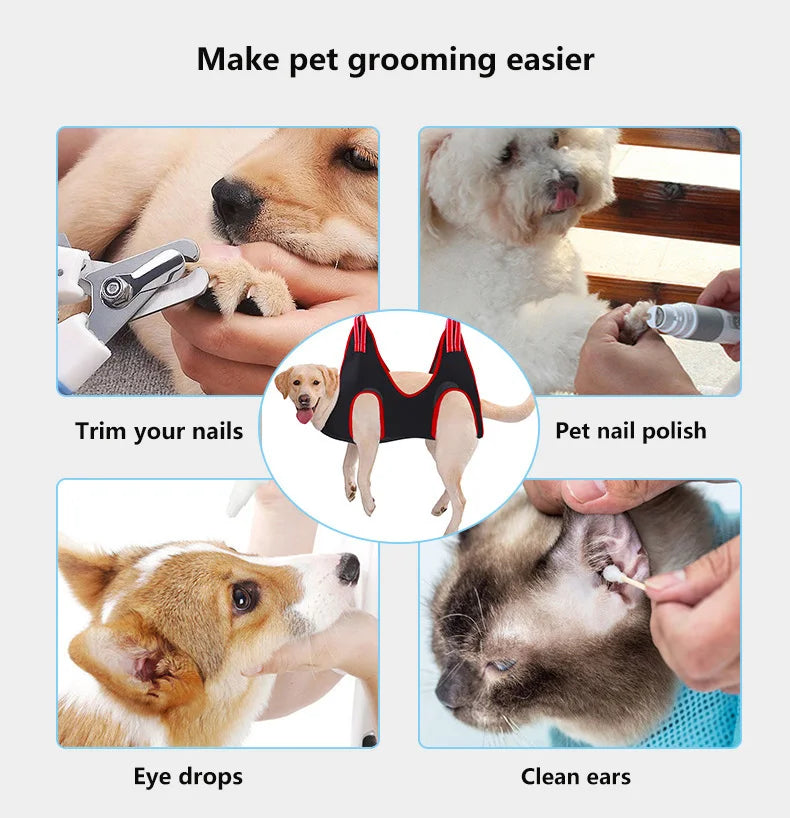 Pet Hammock Grooming Tools Cutting Nails Drying Hair 3D Air Mesh Cat Dog Pet Shop Accessories Pruning Set Comb Pet Nail Scissors