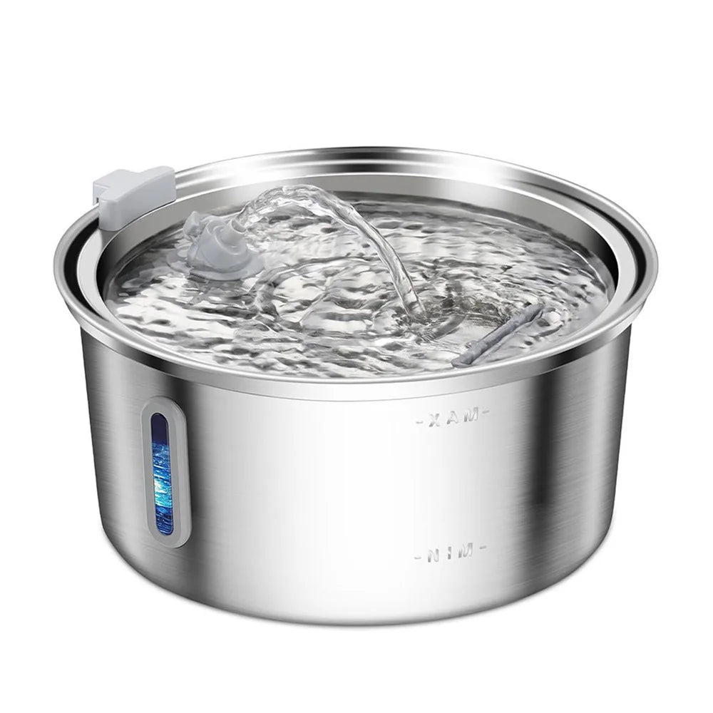 Hot Selling Custom 3.2/4L Stainless Steel Pet Water Dispenser with Water Level Wholesale Cat Water Fountain Manufacturer OEM ODM