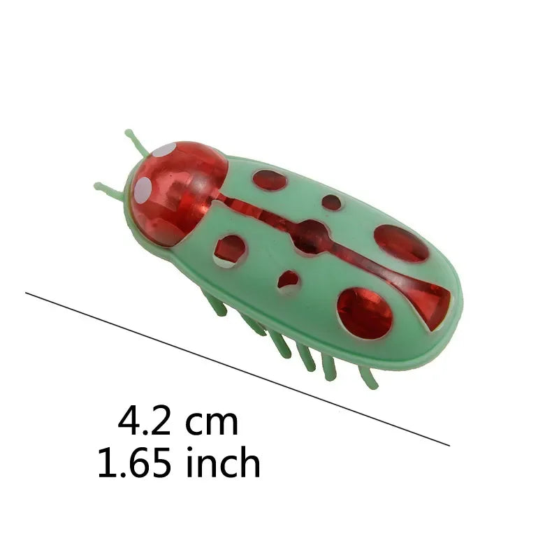 Funny Electric Bugs Cat Toy Automatic Escape Mini Robot Bug Vibration Insect Toys for Cats Battery Operated Cockroach Ladybug