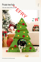 Petree Home Furniture Cat Tree & Scratcher Christmas Cat Scratching Board with Corrugated Paper & Sisal Climbing Frame Pet Toy