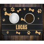 Non Slip Silicone Pet Food Mat Rapid Absorbent Dog Cat Square Bone Shaped Feeding Mat