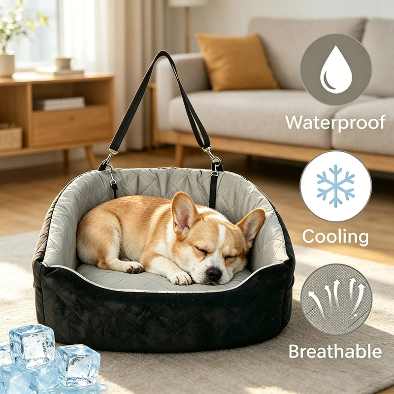 2026 New Custom Cooling Summer Dog Car Seat for Dogs OEM ODM Outdoor Travel Waterproof Dog Beds for Small Medium Dogs