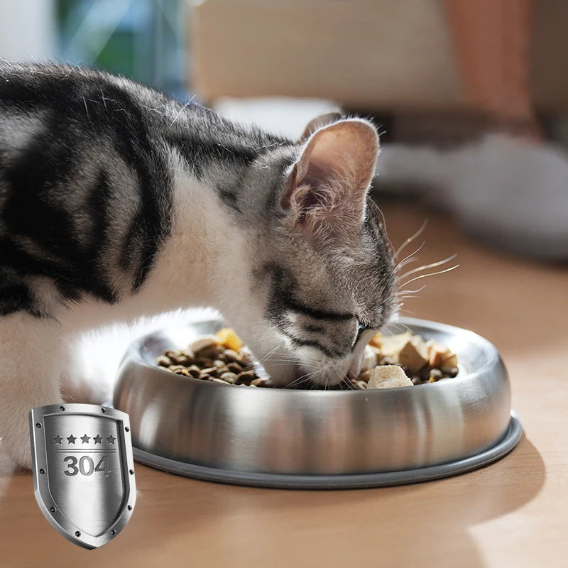 304 Stainless Steel Pet Bowls for Small Medium Dogs Rounded Wave Texture Cat and Dog Food & Water Bowl ODM Cat Bowls
