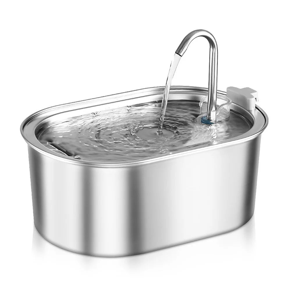 Best Seller OEM 3.2L Stainless Steel Cat Water Fountain Automatic Pet Water Dispenser with Charging Power Source