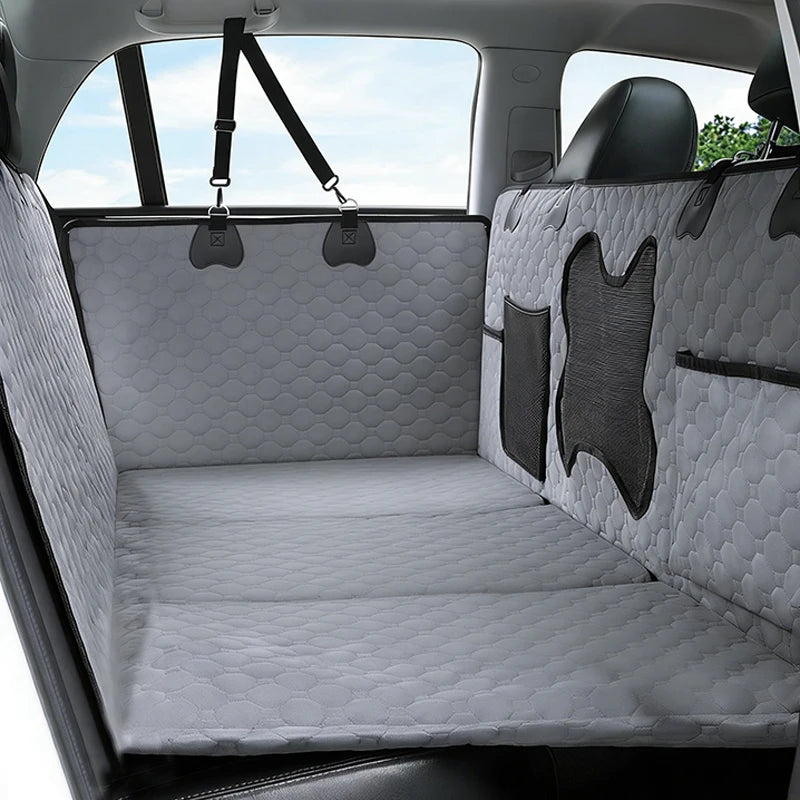 Custom Oxford Dog Seat Cover Back Seat Extender Hard Bottom Car Hammock for Pets Comfortable Pet Cover for Car Ride