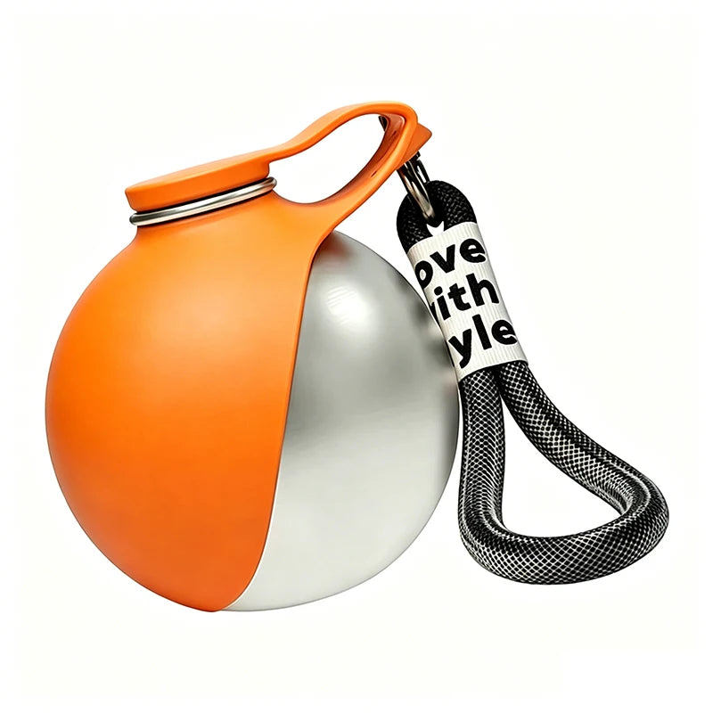 Custom LOGO 285ml Portable Dog Water Bottle Outdoor Pet Water Dispenser Dog Water Bottle Foldable Stainless Steel OEM ODM