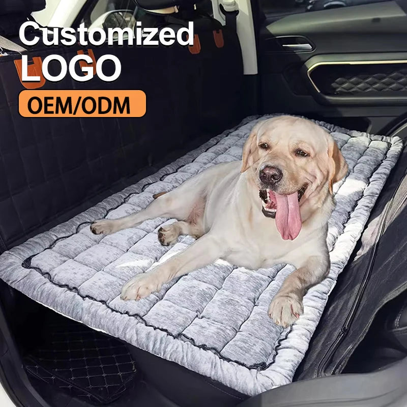 Backseat Pet Bed Mat Plaid Dog Car Back Seat Covers for Loveseat Non-Slip Travel Dog Bed Custom for Backseat