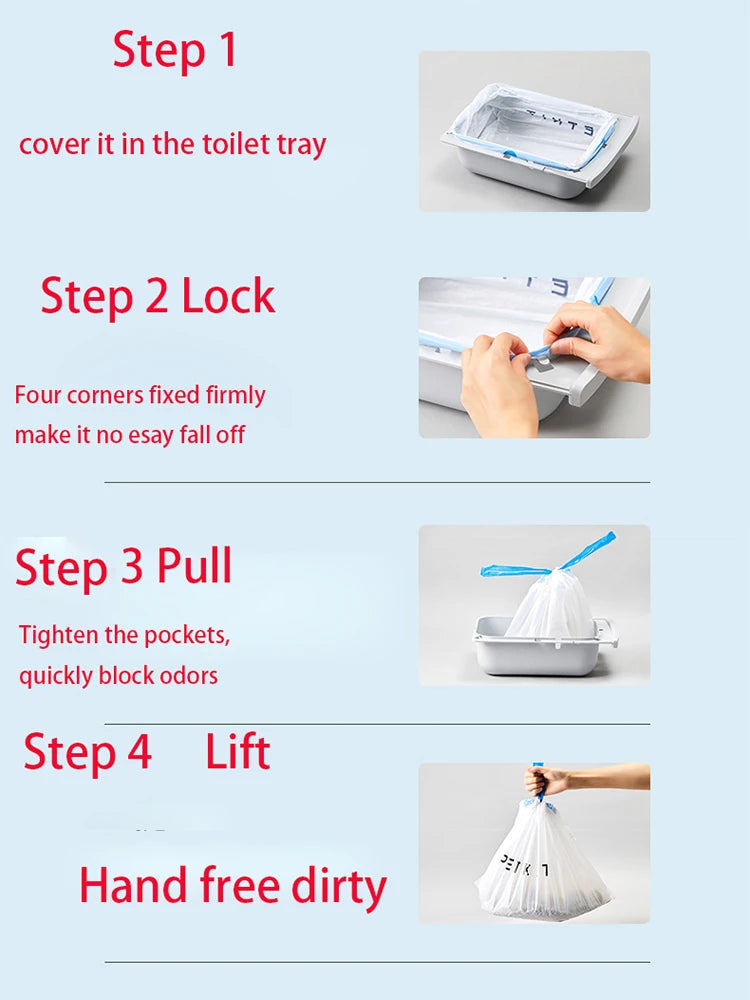 Pet Poop Bags for PETKIT Automatic Self Cleaning Cat Litter Box Litter Bags with Handle Dirty for Cats Toilet Pet Garbage Bags