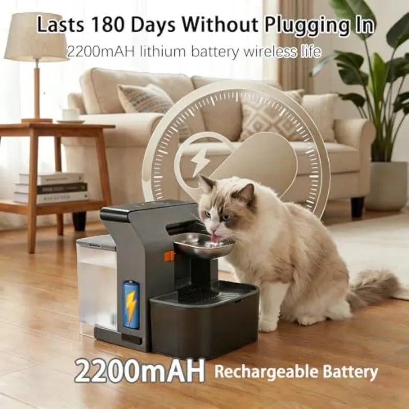3.2L Intelligent Wireless Cet Water Fountain No Filter Required Wastewater Separation Fresh Water Supply for Cats and Small Dogs
