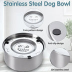 1/3L Stainless Steel Dog Floating Bowl No Spill Anti-Splash Dog Water Dispenser Non-Slip Dog Cat Pet Water Feeder Bowl Pet Bowls