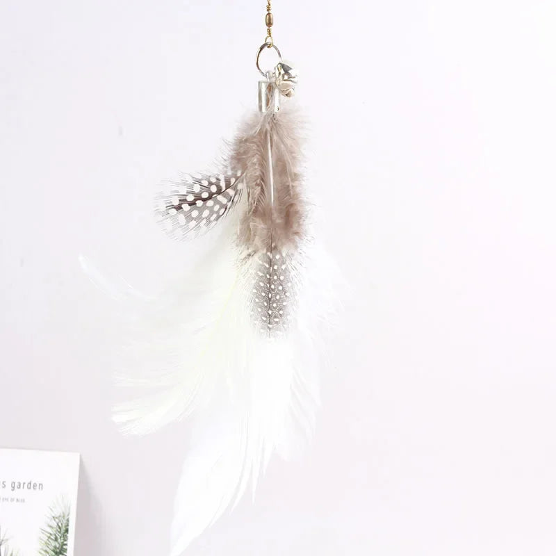 Funny Cat Toy Feather With Bell Sucker Cat Stick Toy Kitten Play Interactive Detachable Teaser Dog Training Toys Cat Supplies