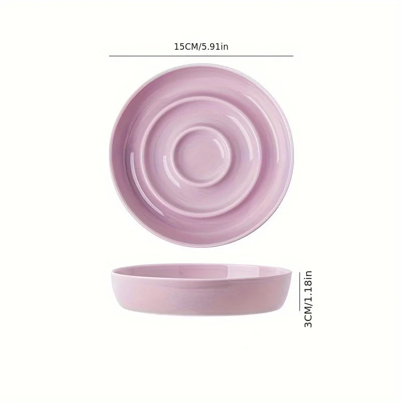 Ceramic Slow Feeder Bowl Basic Bowls for Healthy Eating Protects Cervical Spine Non-Tip Design for Kittens for Small Dog Breeds
