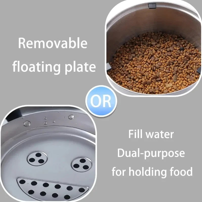 3L Stainless Steel No Spill Water Bowl for Dogs Non-Slip Slow Dog Bowl Water Feeder Dispenser for Medium Large Dogs
