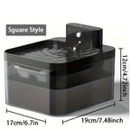 3pcs Filters Square Wireless Cat Water Fountain 74oz/2.2L Pet Water Fountain 2000mah Battery Automatic Cat Water Dispenser