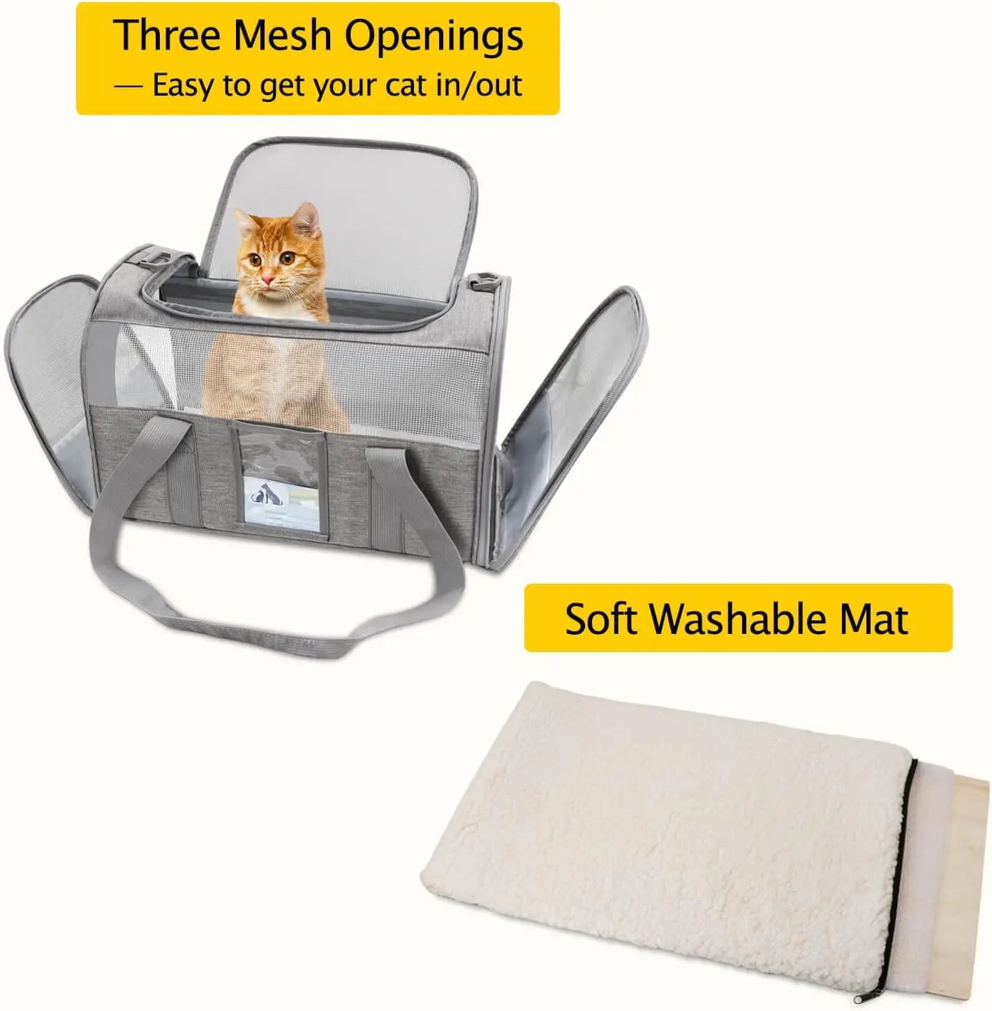 Pet Carrier Airline Approved Cat Carriers for Medium Cats Small Kitty with Soft Mat Foldable Pet Carrier Bag Cat Products