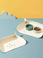 Dog Cat Food Bowl Mat With Half Wrapped Knitted Felt Waterproof Anti-Oil and Easy to Clean Cat Water Fountain Mat
