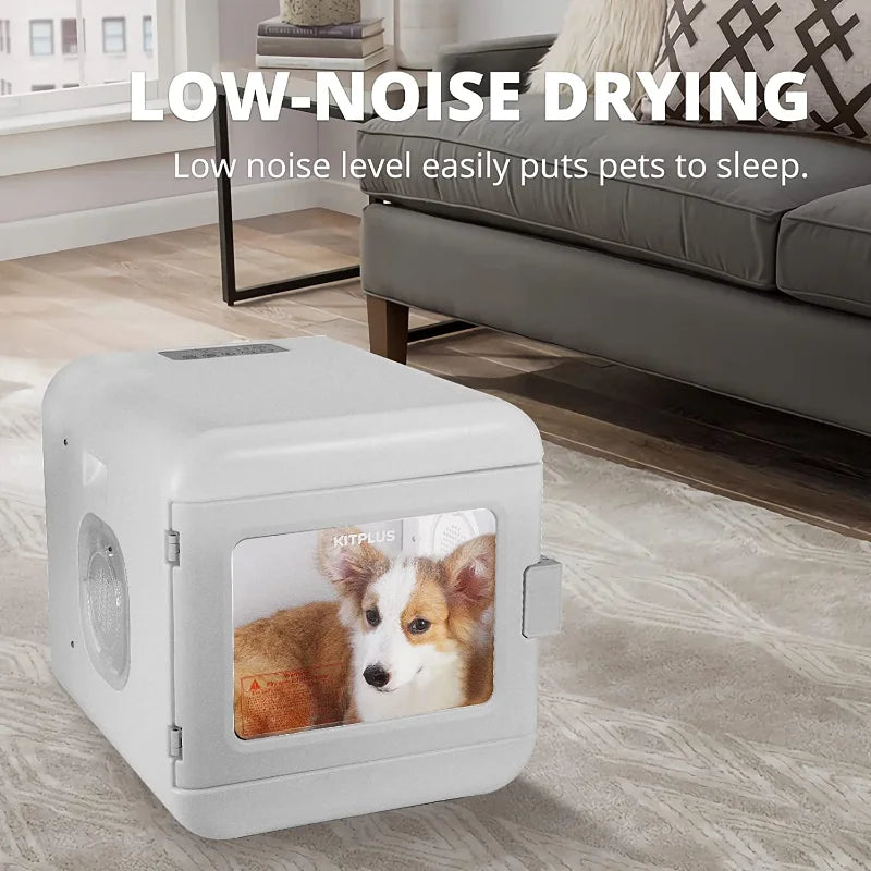 Electronic Pet Dog Hair Dryer Box Quiet Cat Hair Dryer 60L Fast Drying Blower Intelligent Control Adjustable 360 Degree Wind