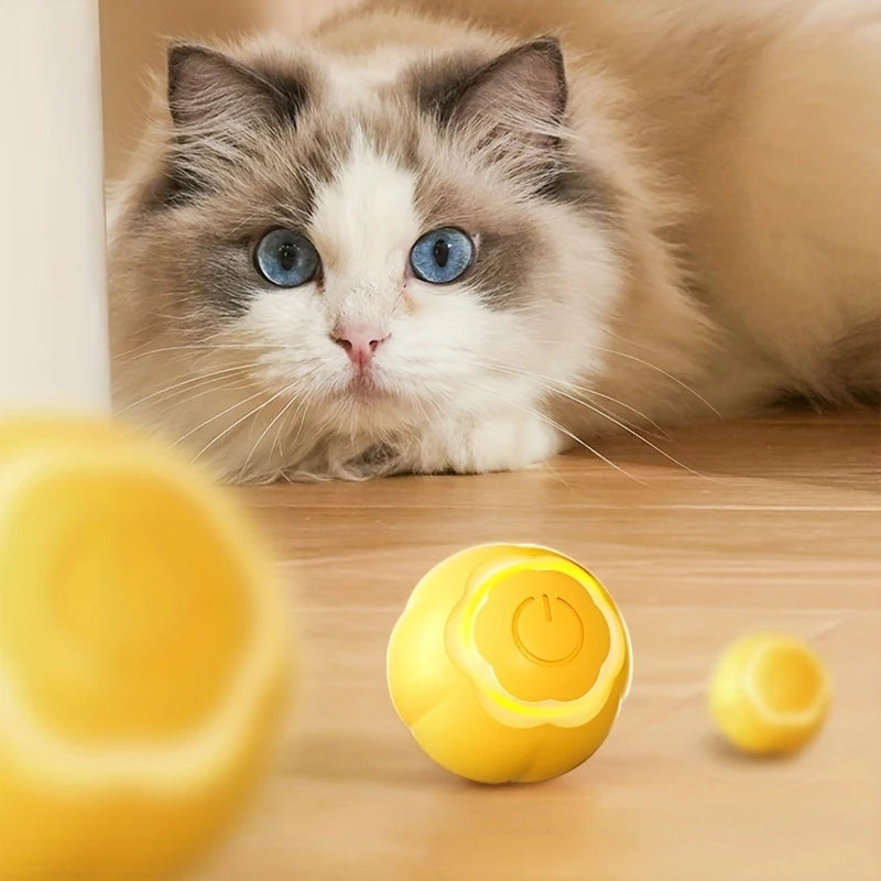 Smart Indoor Electric Cat Ball Toy Automatic Rolling Interactive Plastic Pet Accessory for Kitties