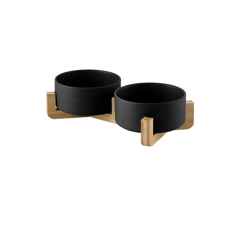 Ceramic Pet Bowl Cat Dogs Feeding Matted Elevated Dog Bowl Double Bowls Pet Food Water Feeder Wholesale Pet Manufacturer