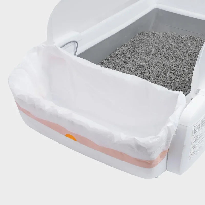 4 Rolls of Easy Clean Pet Waste Bags Automatic Self-Cleaning Cat Litter Box Liner Replacement Trash Bags