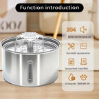 Wholesale 3L Pet Water Dispenser 304 Stainless Steel Cat Water Fountain Smart  Dog Feeding Pet Supplies