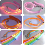 LED Dog Leash Light up Dog Leash USB Rechargeable Solid Nylon Webbing Glow Safety Standard Pet Leash for Dog Products