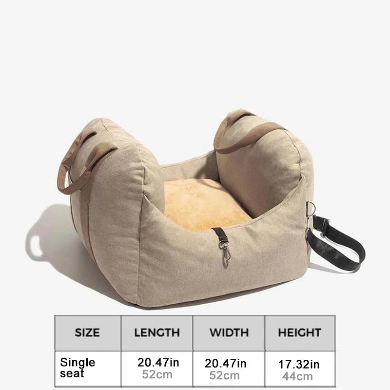Portable Car Seat for Dogs Solid Pattern Pet Booster Seat with Safety Belt Washable Puppy Car Products Travel Dog Carrier