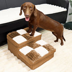 Luxury Chessboard Handcrafted 3 Steps Dog Stairs With Storage Napsteps Foldable Dog Bed Space Convenient Safe Pet Stairs for Dog