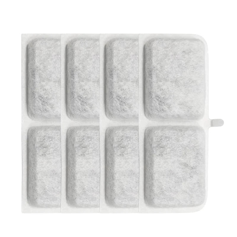 4PCS Automatic Cat Water Fountain Replacement Filters with Activated Carbon & Non-Woven Fabric Strainer Systems Easy to Clean