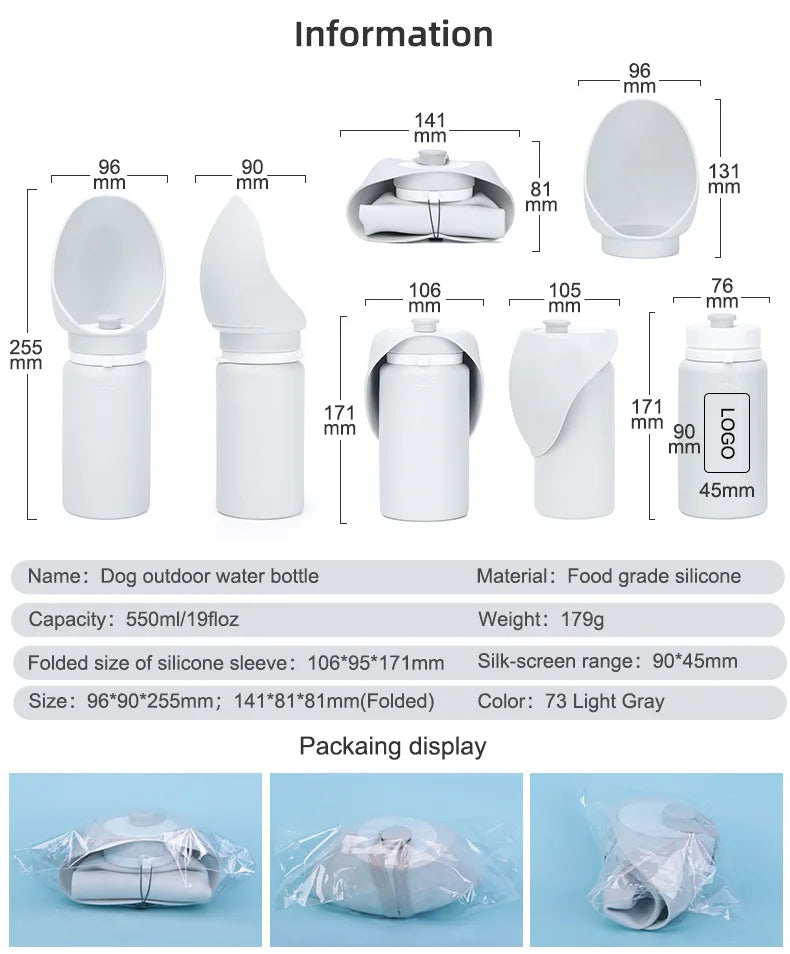 Portable Outdoor Travel Foldable Dog Water Bottle and Water Bowl Pet Dog Water Dispenser Supplies Pet Bowls & Feeders Dog Bowls