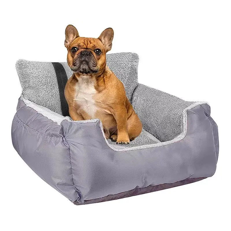 Dog Car Seat for Small Dogs Detachable and Washable Soft Dog Booster Seats with Storage Pockets Leash Pet Car Travel Carrier Bed