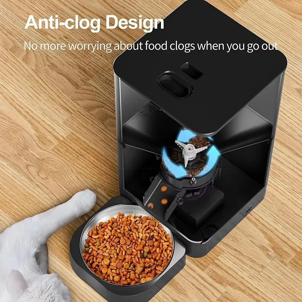 2026 NEW OEM 4/6L Automatic Dog Feeder With Camera Dual Bowls Pet Food Bowl Voice Recording Smart Pet Feeder With Camera Tuya