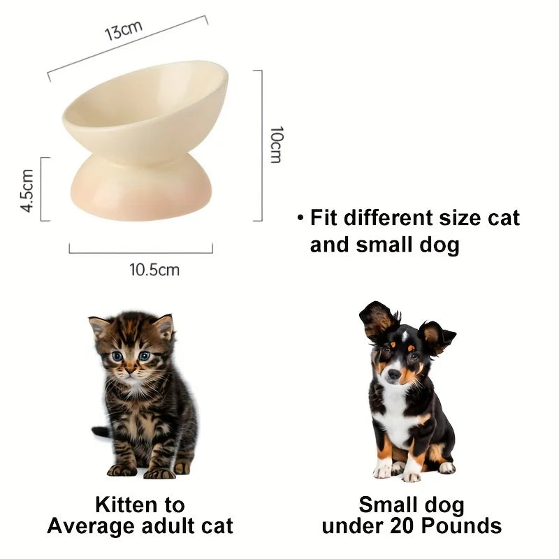 Stylish Red Ceramic Cat Bowl Pet Feeding Bowls Elevate Dining for Dogs & Cats Reduces Neck Strain & Enhances Digestion